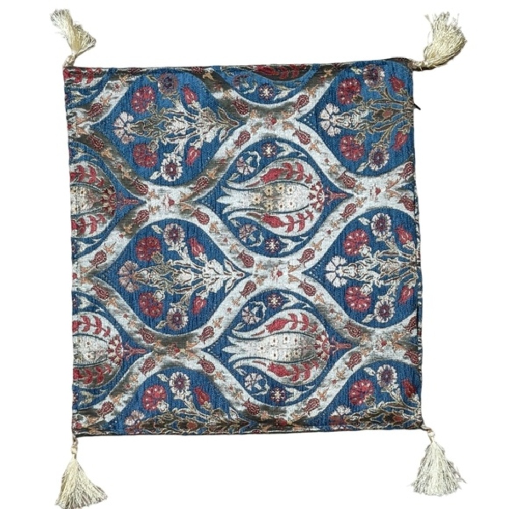 Pillow sham decorative boho tassel baroque chenille case only 17*16